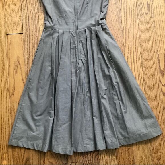 H&M A-Line Taupe Lined Sleeveless Hidden Zipper CottonDress Women’s Size 2 - Picture 9 of 11